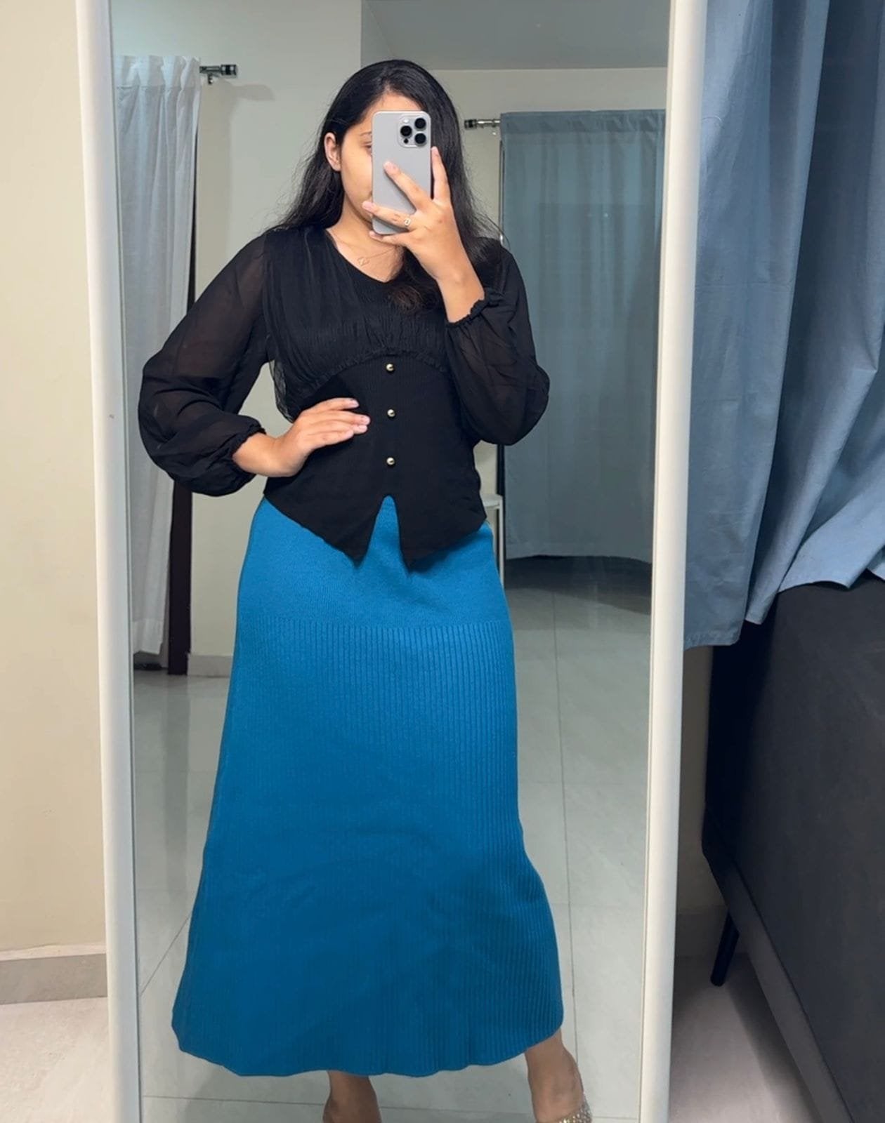 Riley Knit Skirts - Blue image