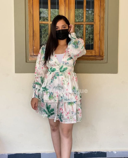 Floral Georgette Midi Dress image 0