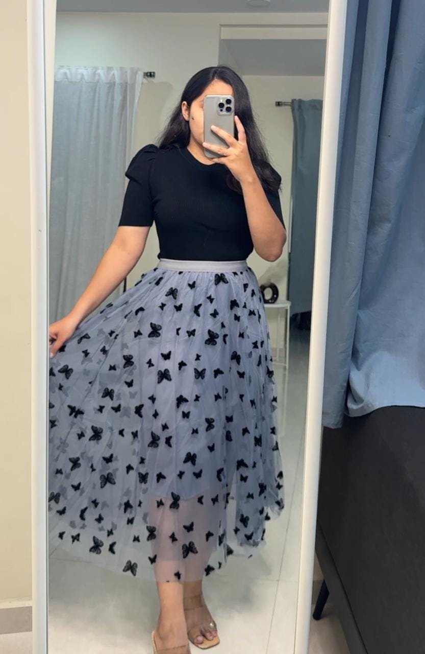 Nirin Mesh Skirts - Gray image