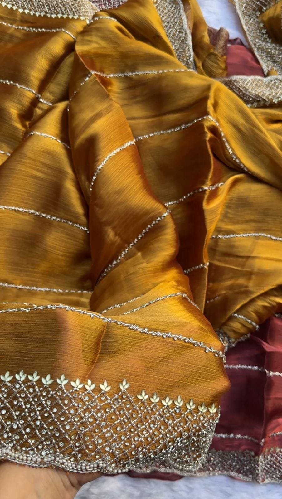 Premium Organza Silk Shimmer Sarees image 7