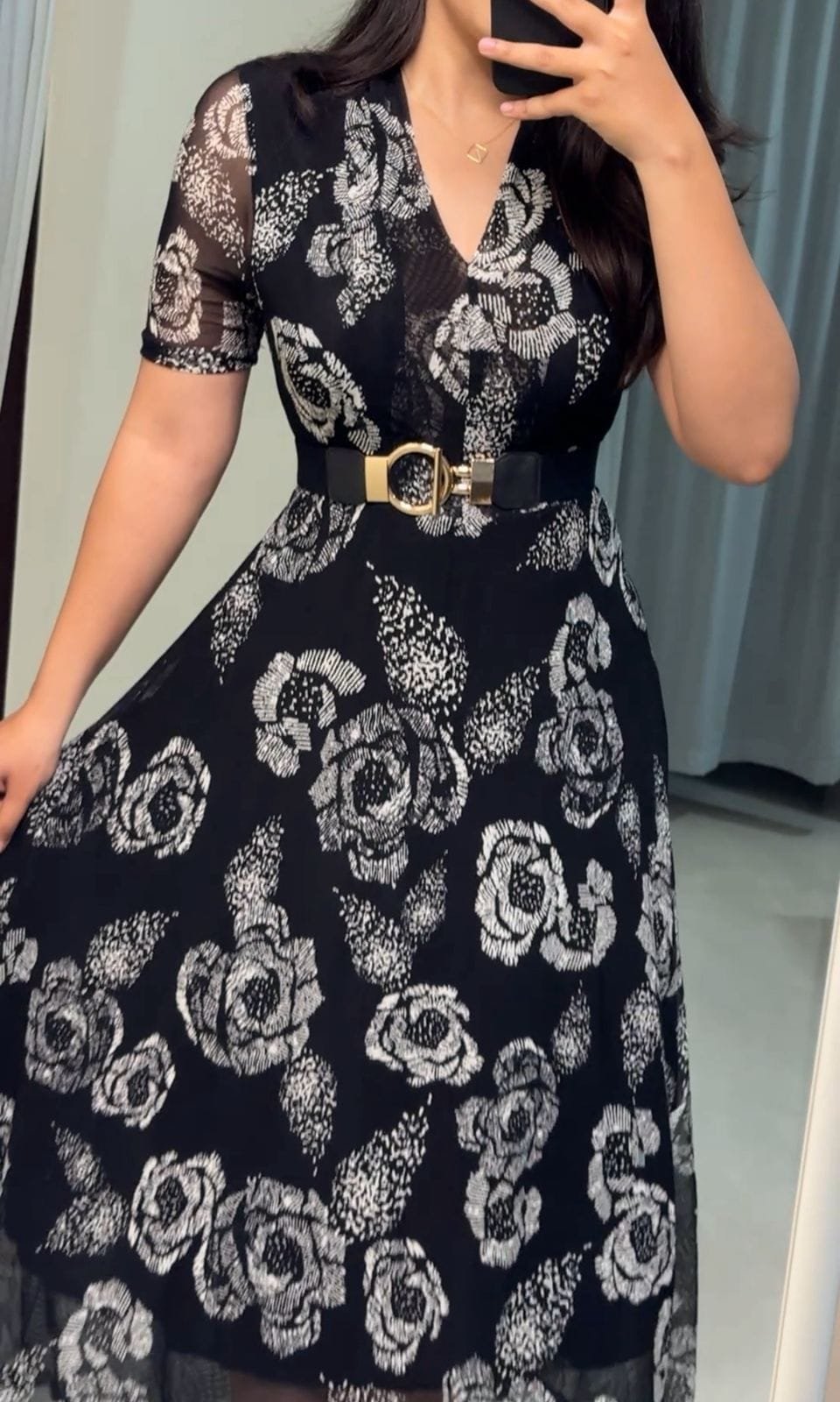 Effie Floral Printed Mesh Dress image 2