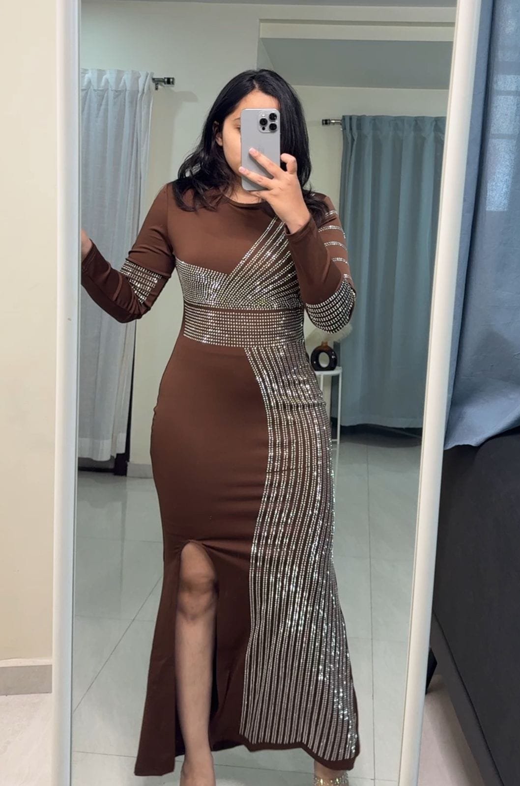 Jesse Bodycon Dress - Brown image
