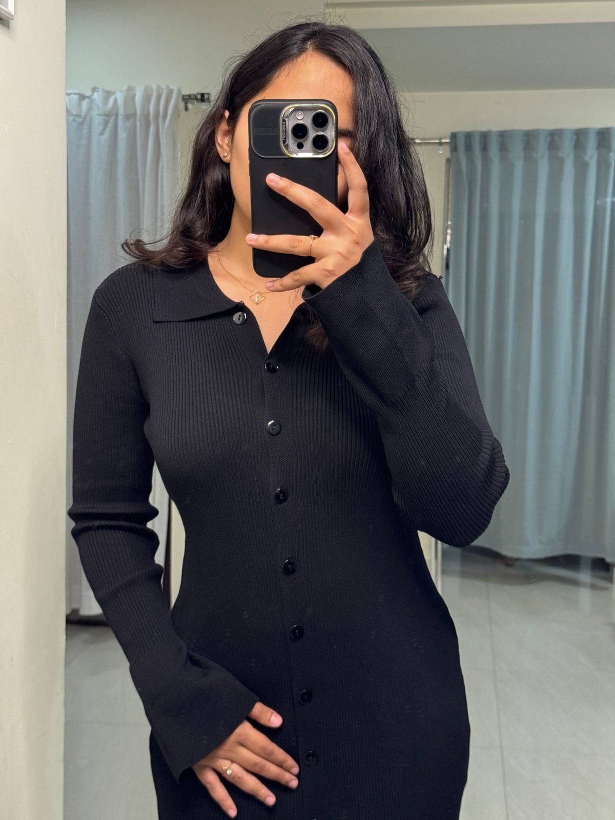 Knit Button Down Dress image 4
