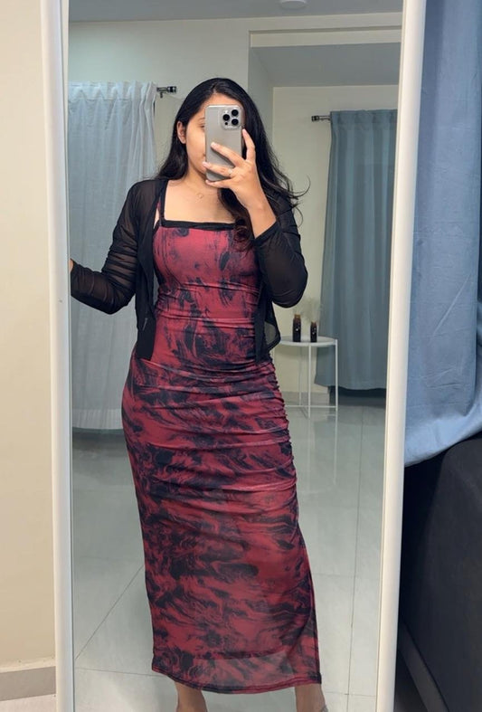 Sarah Mesh Dress With Shrug image 0