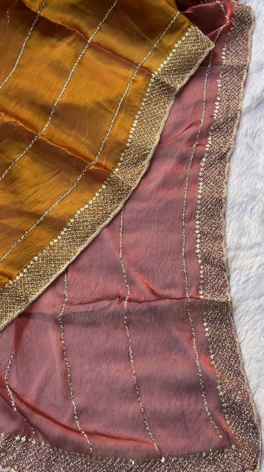 Premium Organza Silk Shimmer Sarees image 9