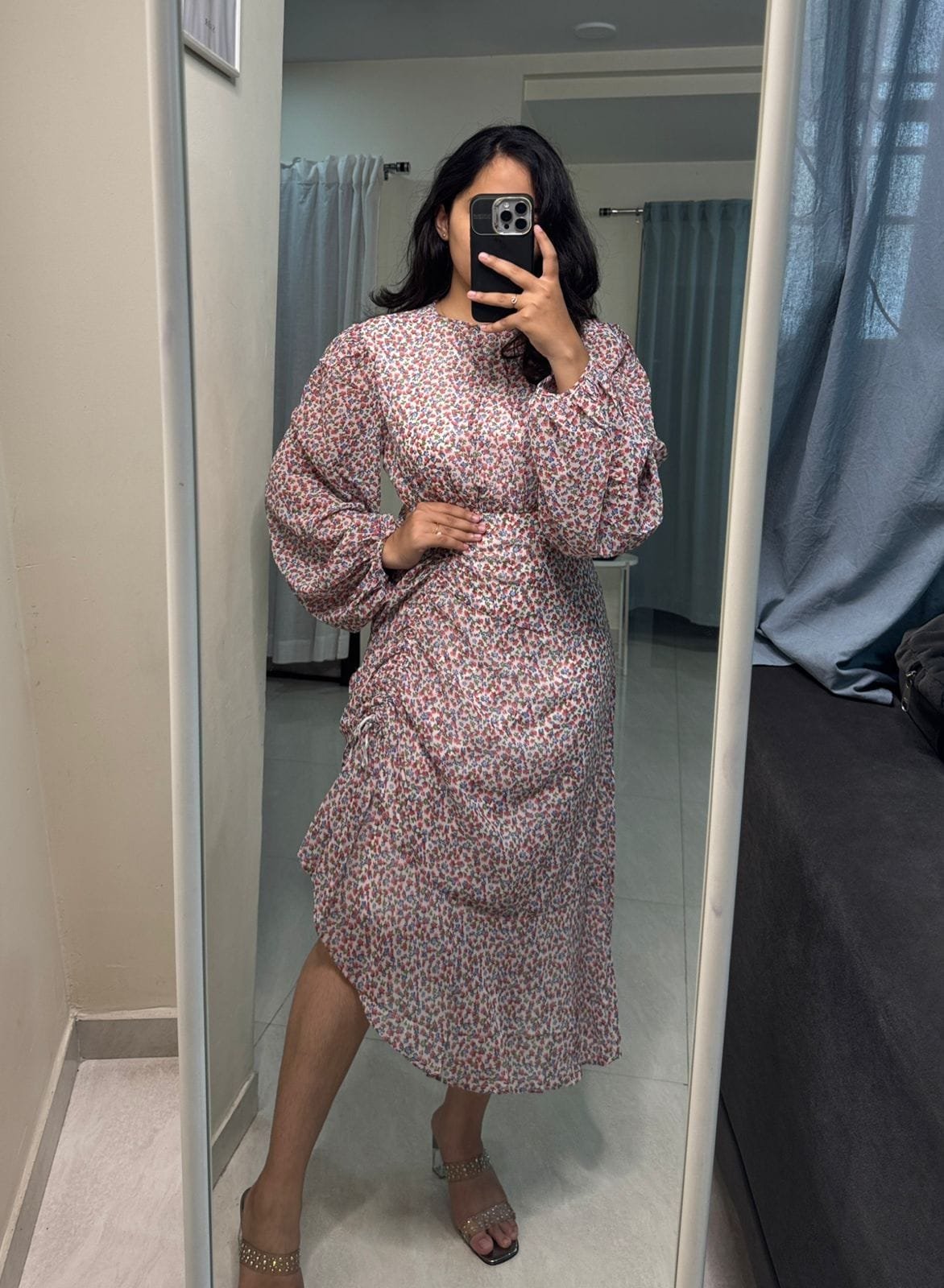 Georgette Floral Dress - Lavender image