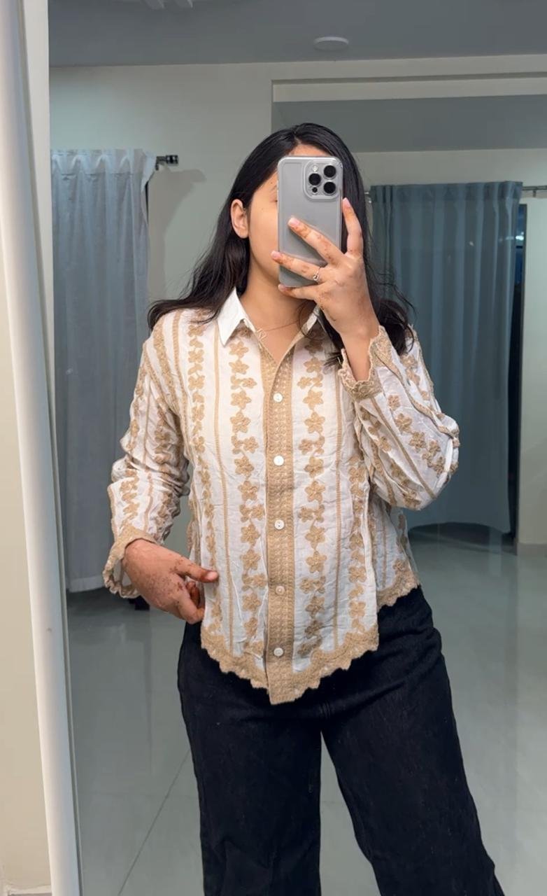 Nirmi Embroidered Shirts - Brown image