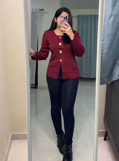 Diva Button Up Knit Top