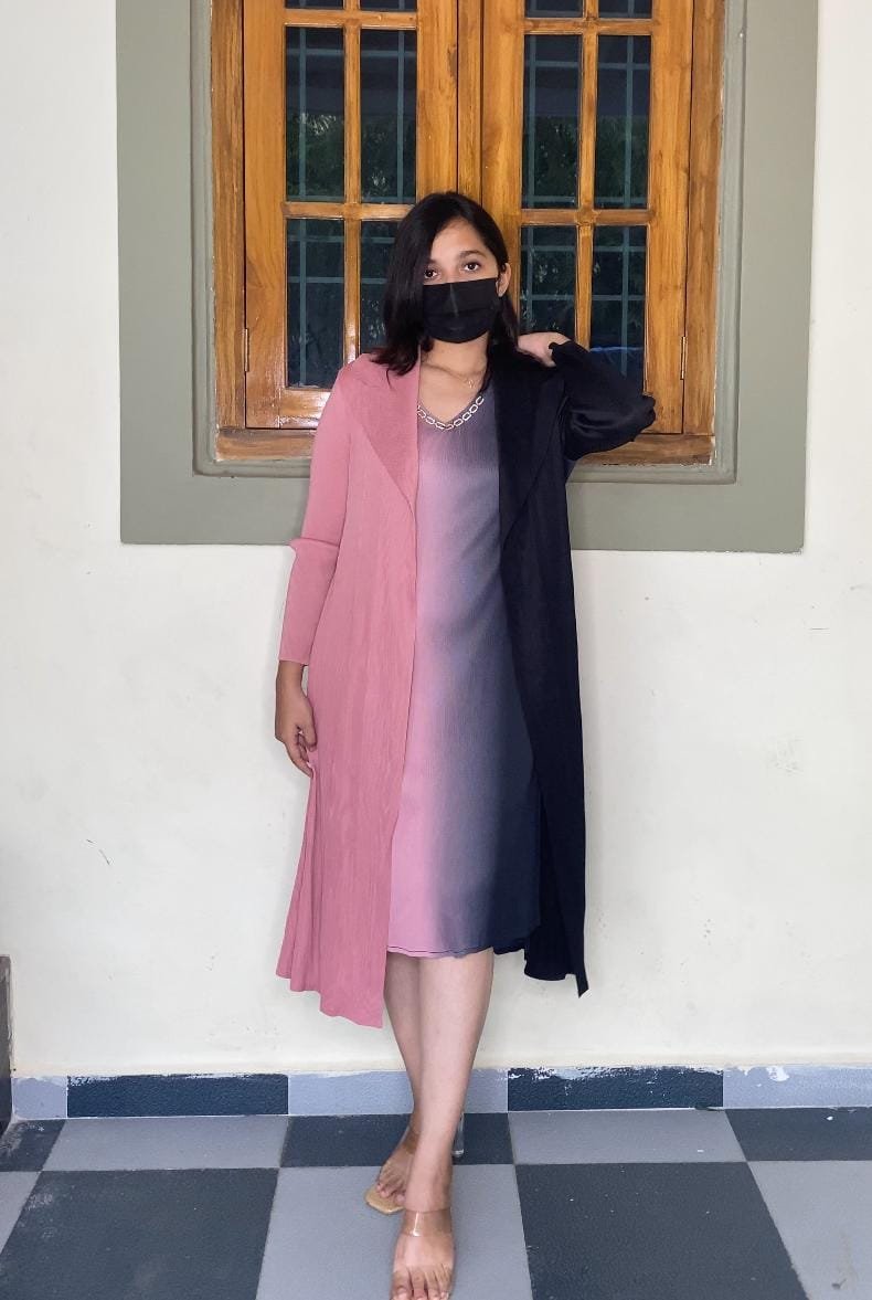 Celeste Pleated Dress - Peach image