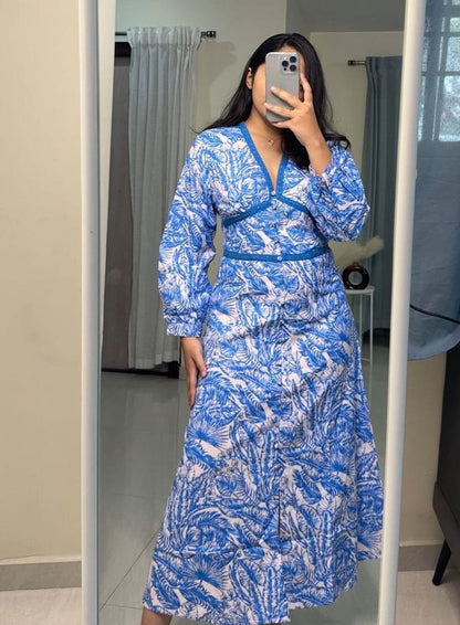 Barkha Cotton Dress - Blue image