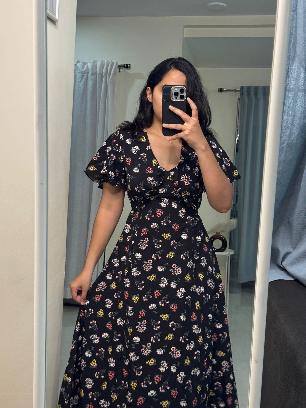 Floral Printed V-Neck Dress image 1