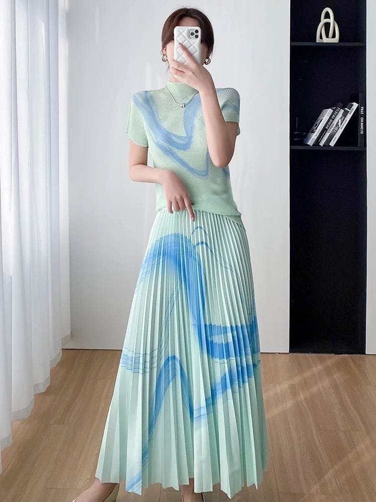 Robin Exclusive Pleated Co-Ords(1) - Green image