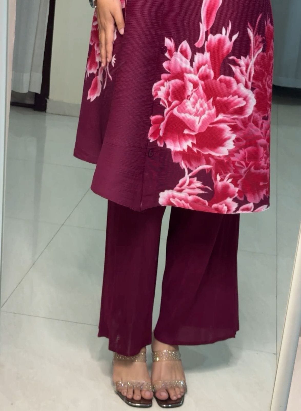 Dima Floral Printed Pleated Co-Ords image 2
