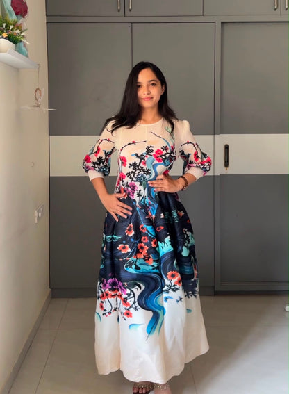 Anaya Printed Pleated Dress