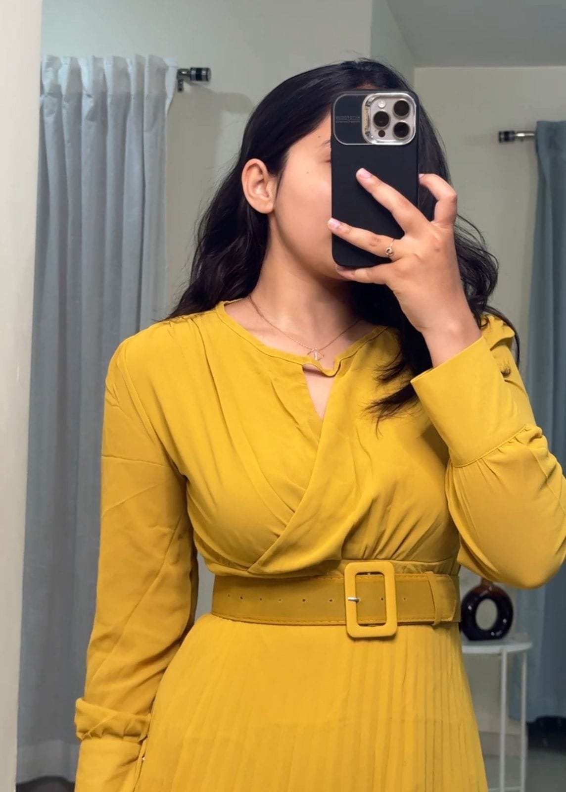 Pleated Belted Dress image 3