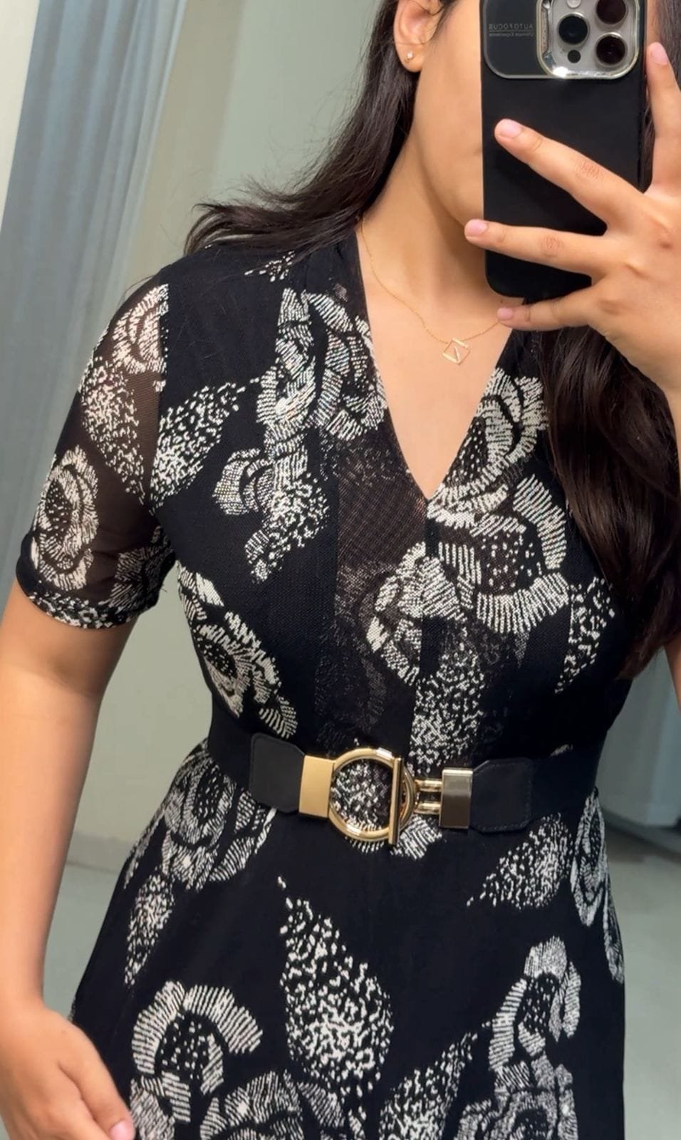 Effie Floral Printed Mesh Dress image 1