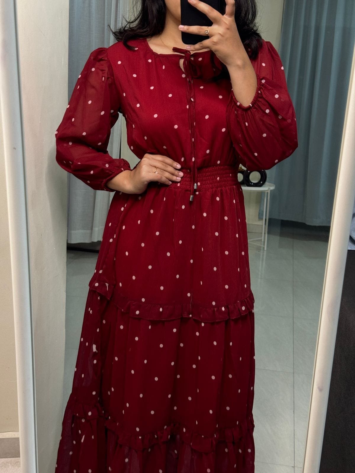 Polka Dot Georgette Dress image 1