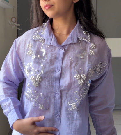 Sona Silk Handwork Shirts