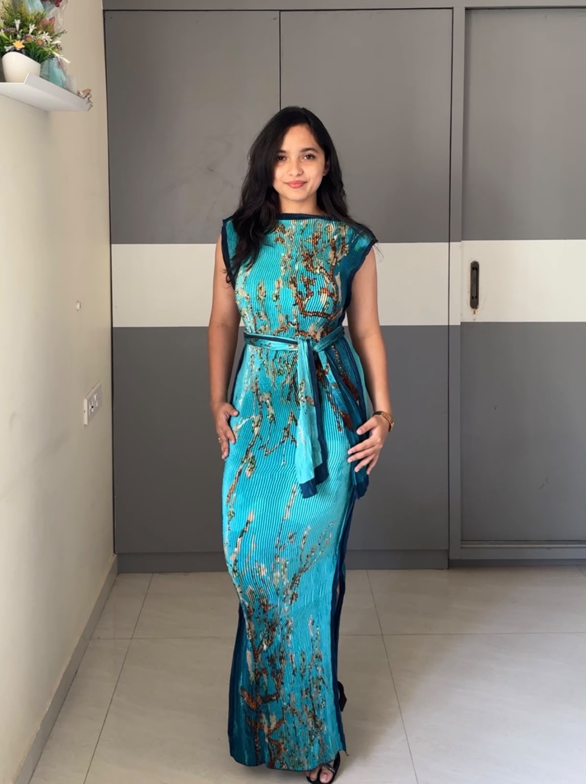 Hima Tie Up Maxi Dress