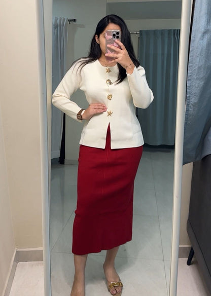 Diva Button Up Knit Top