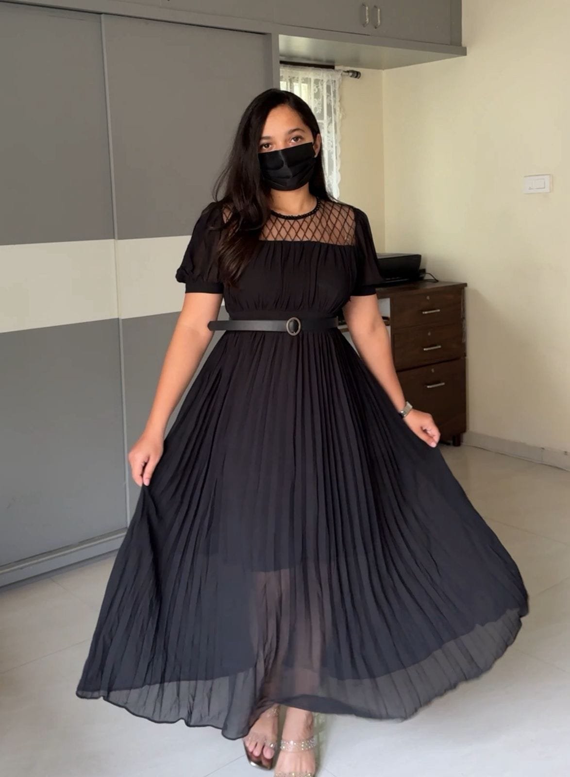 Rita Exclusive Pleated Georgette Dress image 0