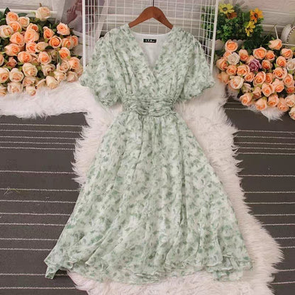 Norah Puff Sleeves Dress - Green image