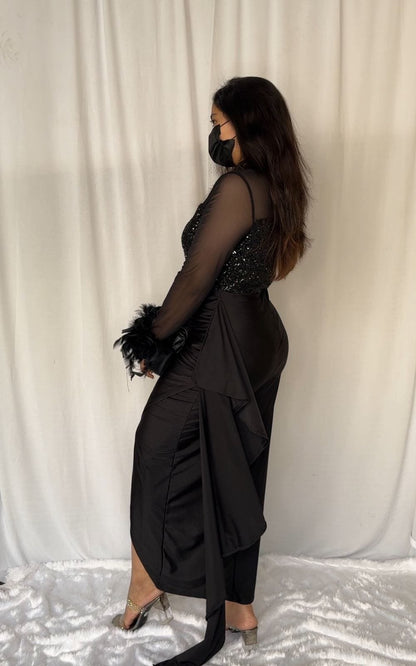 Sena Party Wear Feather Dress image 4