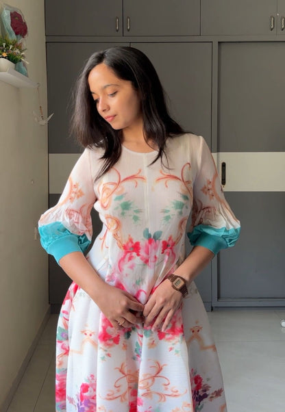Anaya Printed Pleated Dress