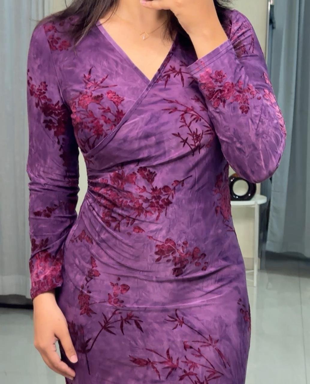 Emma Velvet Embossed Bodycon image 1