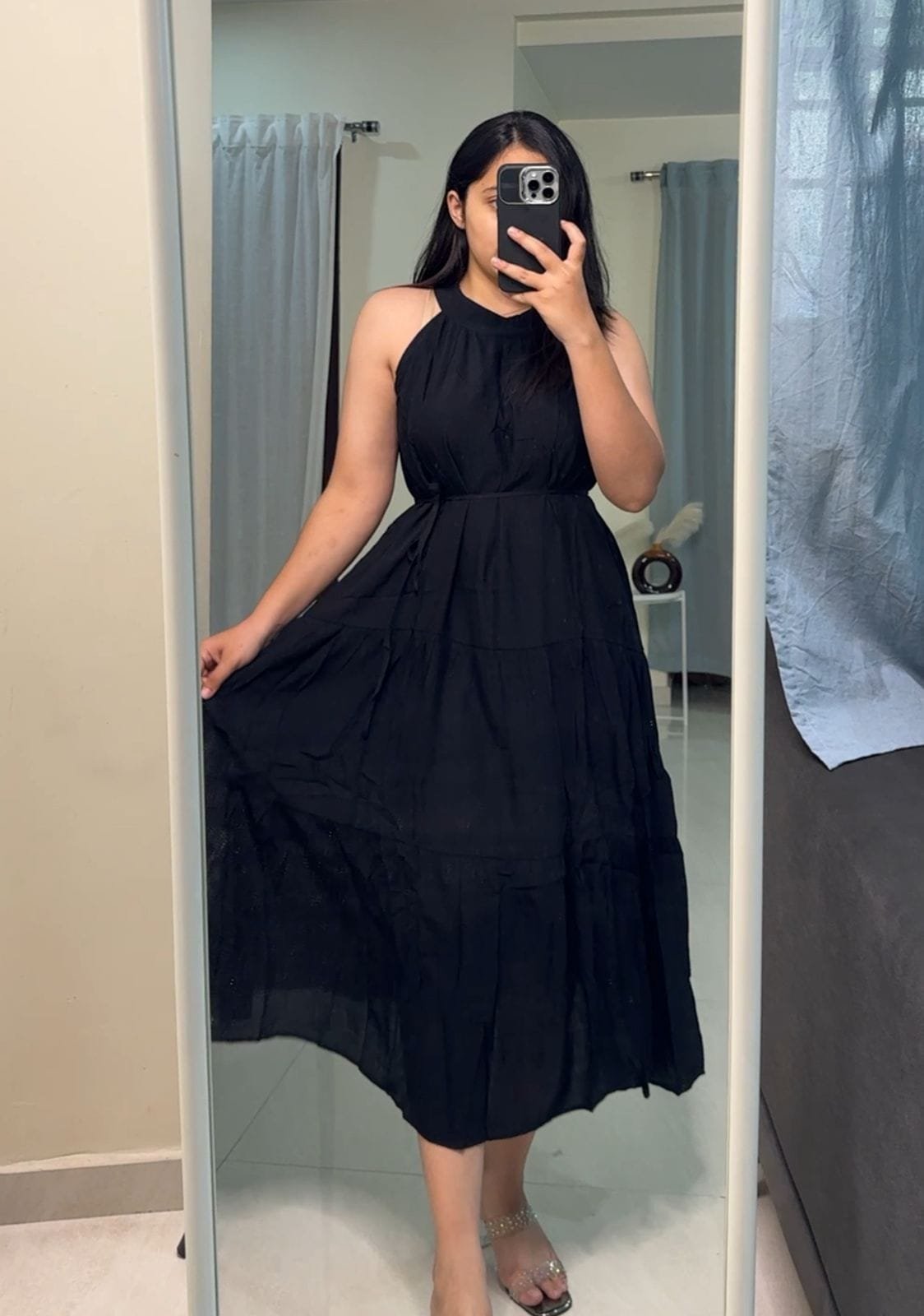 Rae Silk Dress - Black image