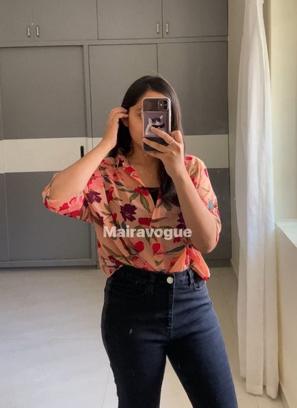 Almah Shirt Set - Peach image