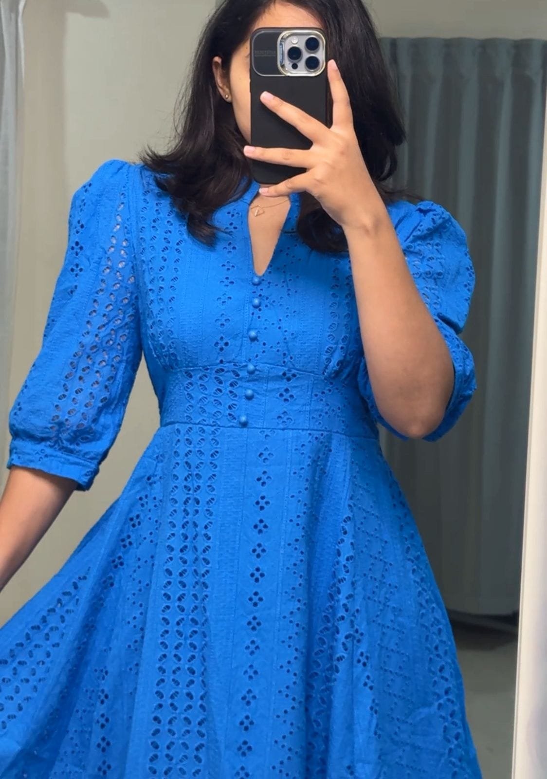Remi Cotton Cutwork Midi Dress image 3