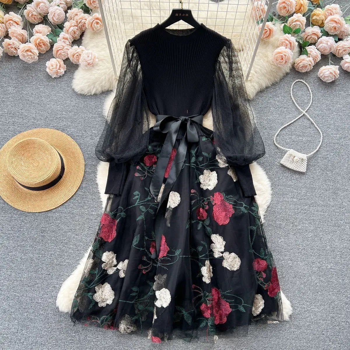 Genelia Knitted Frocks - Black image