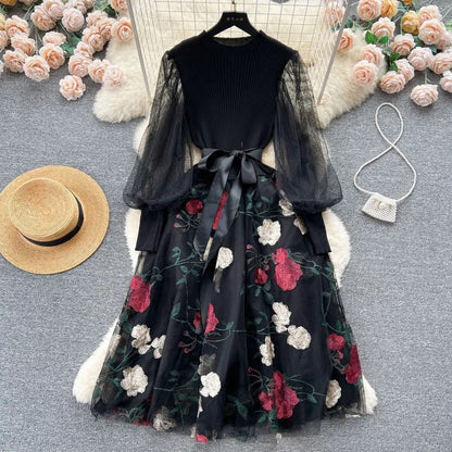 Genelia Knitted Frocks - Black image