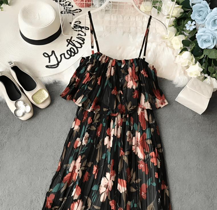 Floral Pleated Romper image 1