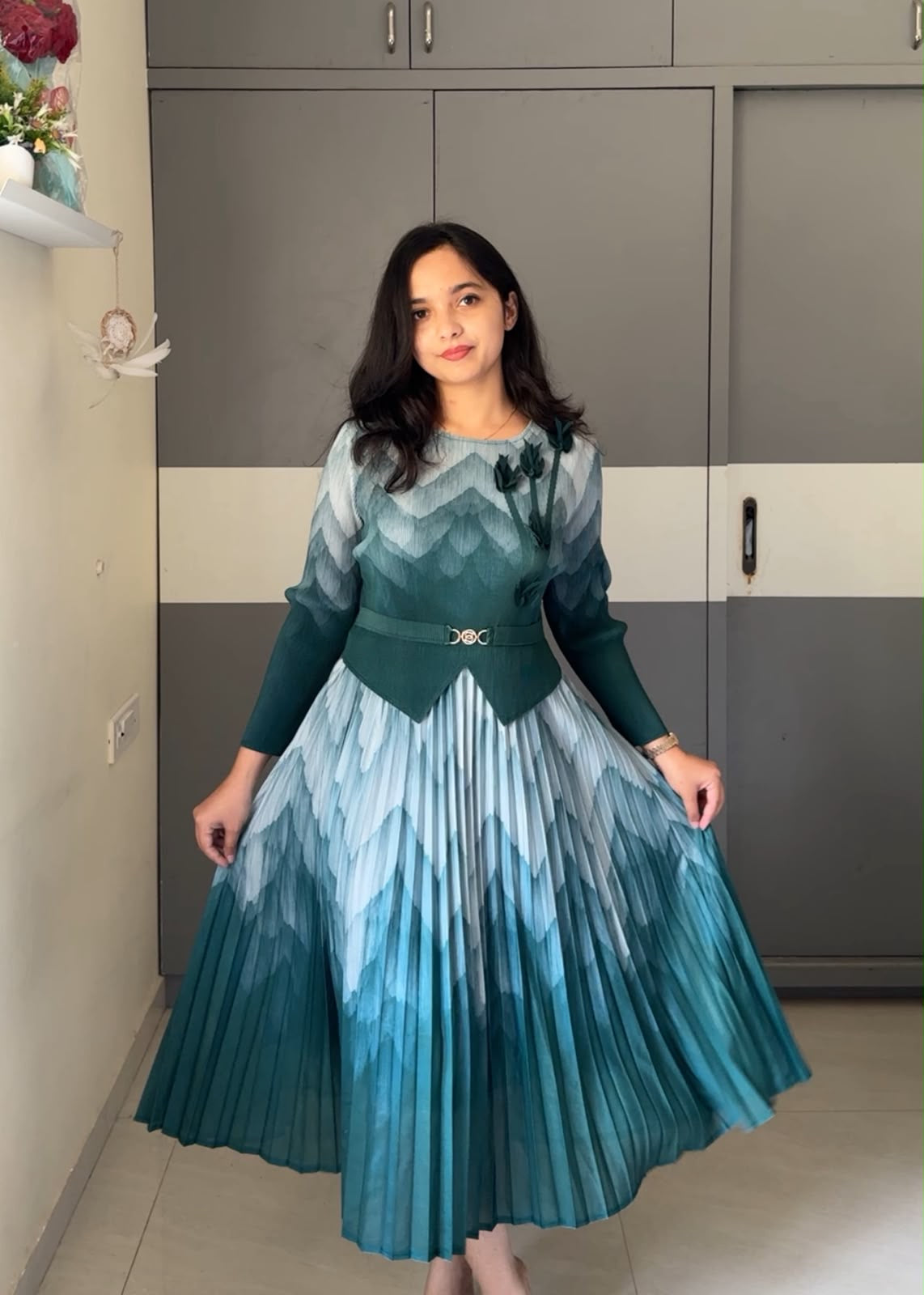 Ramel Floral Pleated Dress
