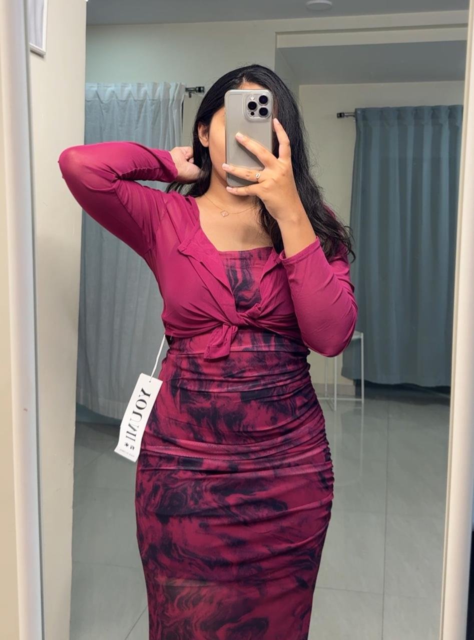 Sarah Mesh Dress With Shrug image 3