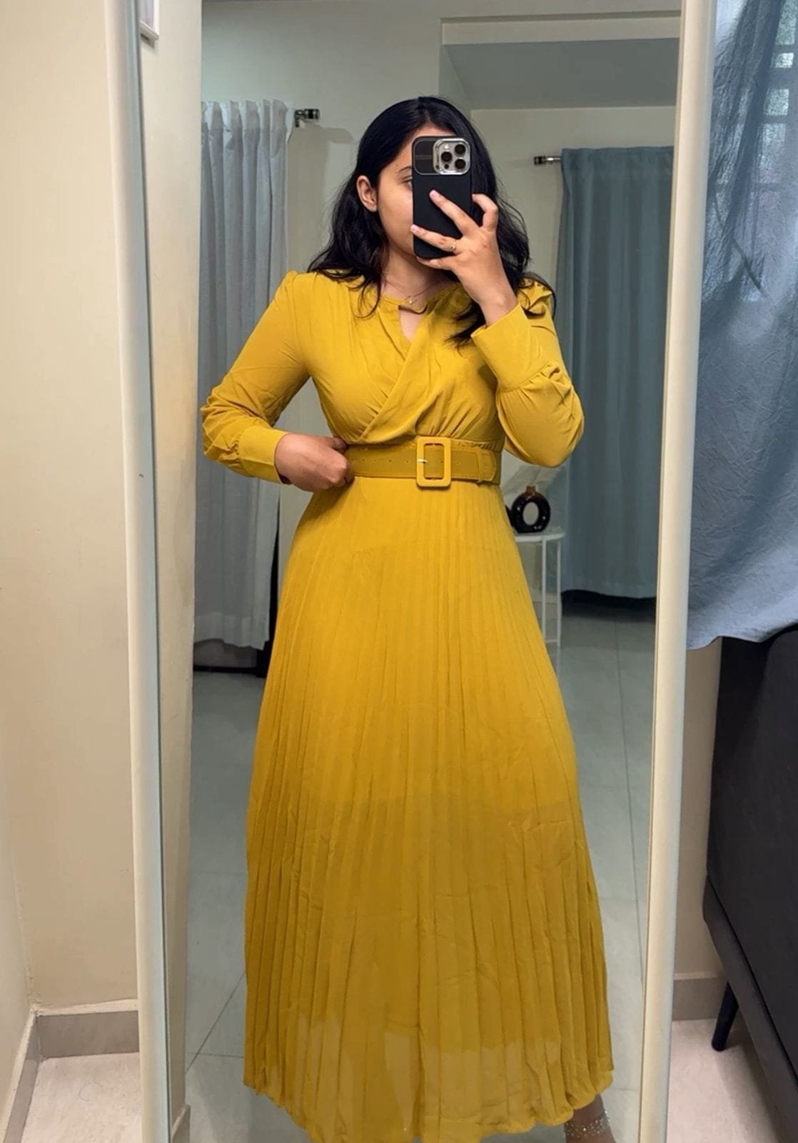 Pleated Belted Dress image 2