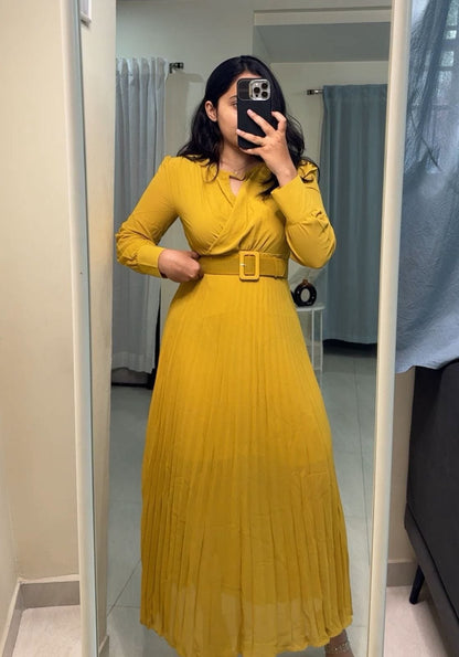 Pleated Belted Dress image 2