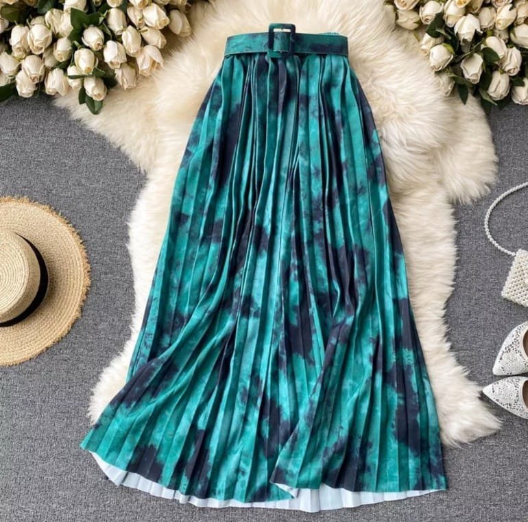 Fern Tie Dye Skirts - Sea Green image