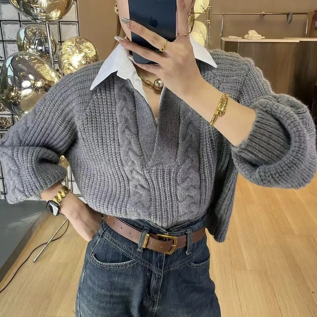 Chen Fake Collar Sweaters image 0