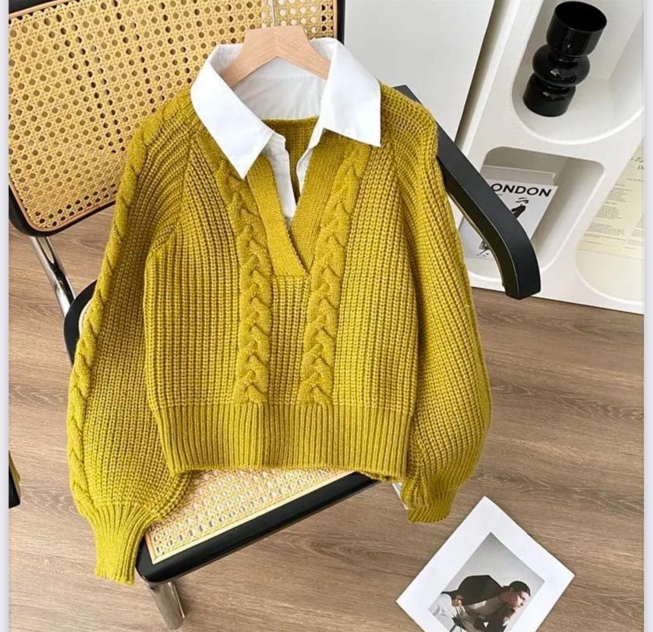 Chen Fake Collar Sweaters image 2
