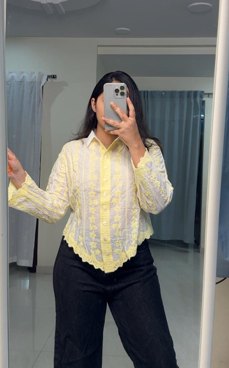 Nirmi Embroidered Shirts - Yellow image
