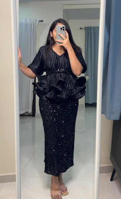 Almah Sequin Co-Ords - Black image