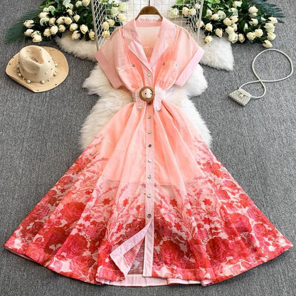Miley Floral Printed A-Line Dress image 4