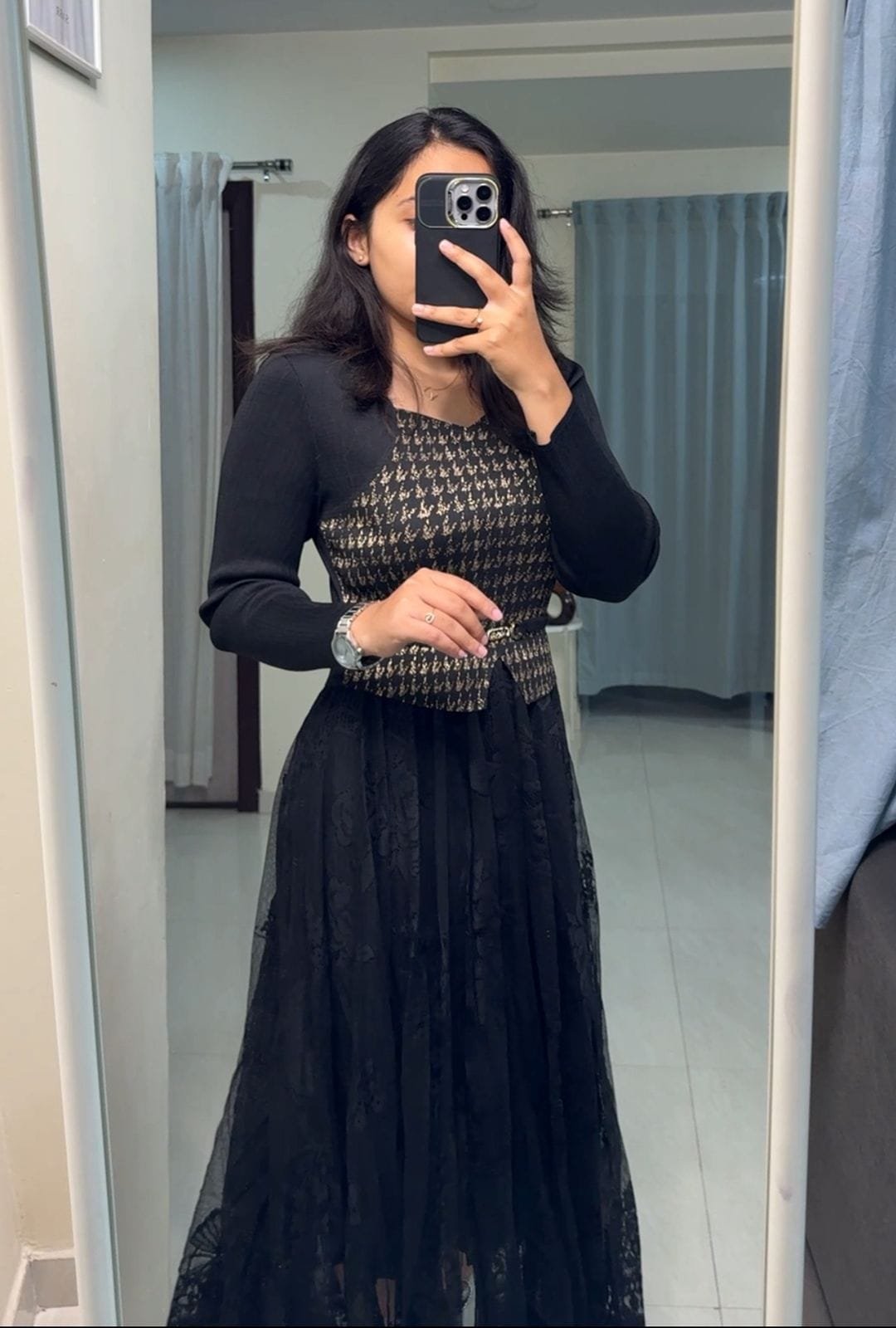 Tracy Elegant Lace Pleated Dress image 6