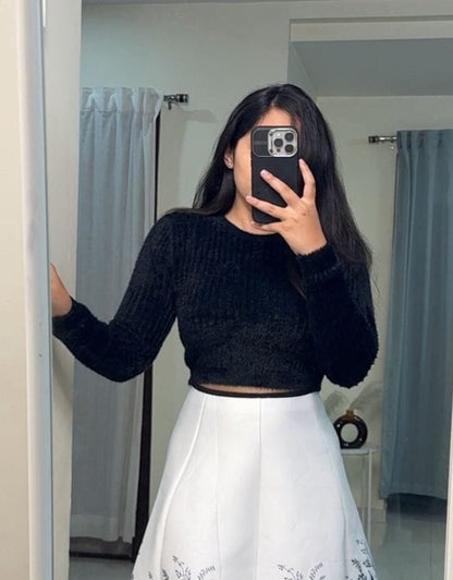 Elen Fur Tops - Black image