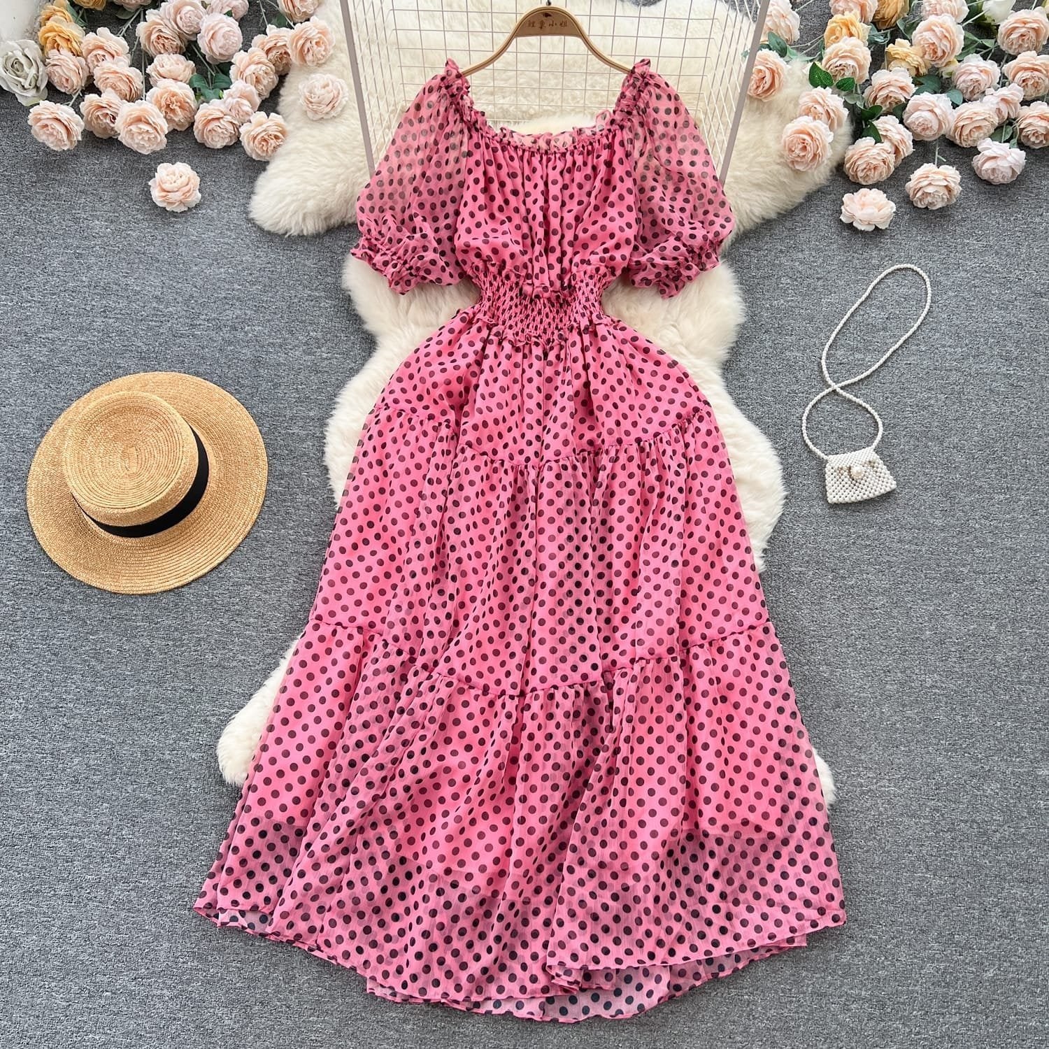 Rimmy Polka Dots Dress - Pink image