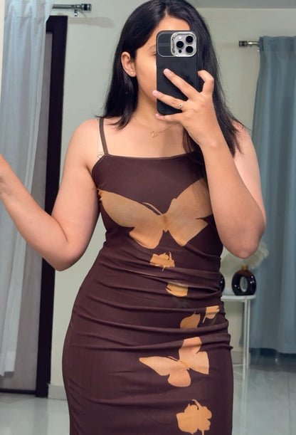 Butterfly Printed Mesh Bodycons image 1