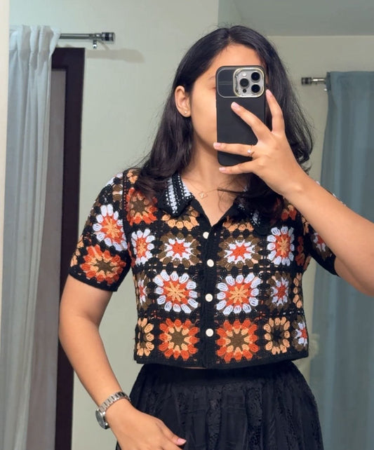 Manya Crochet Knit Tops image 0